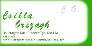 csilla orszagh business card